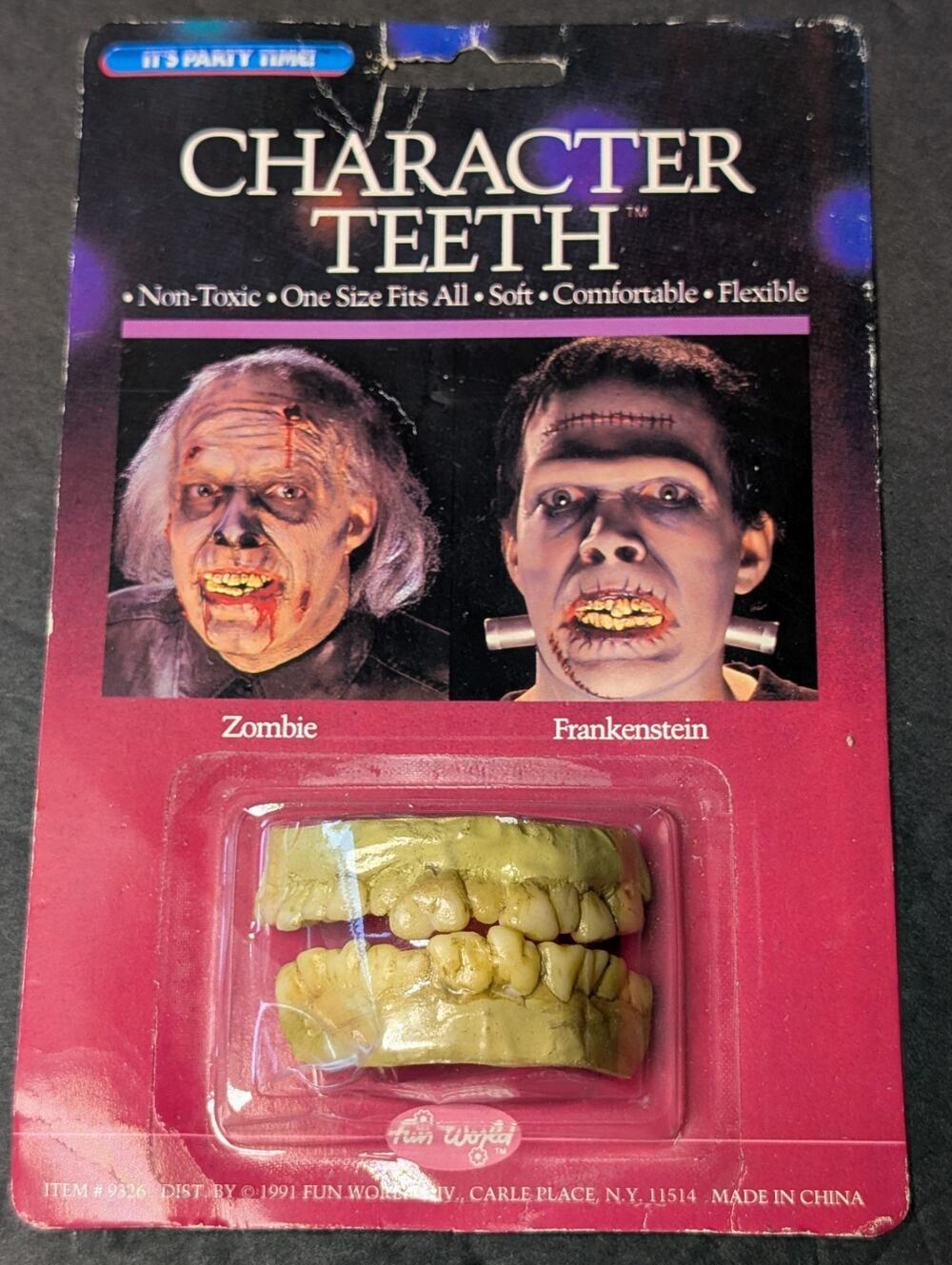Vtg Fun World Halloween Character Teeth 90s Holiday Monster Costume Scary Gross
